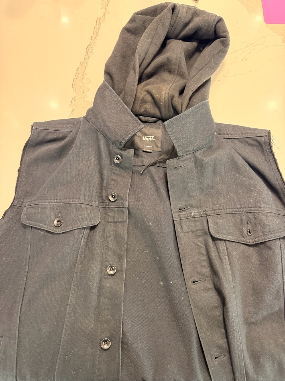 Vans Black Hooded Work Vest Jacket